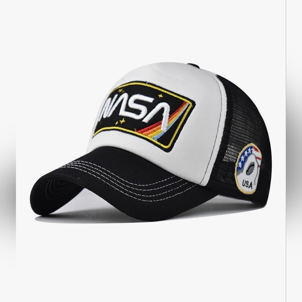 Official NASA Patchwork Trucker Hat Black/White